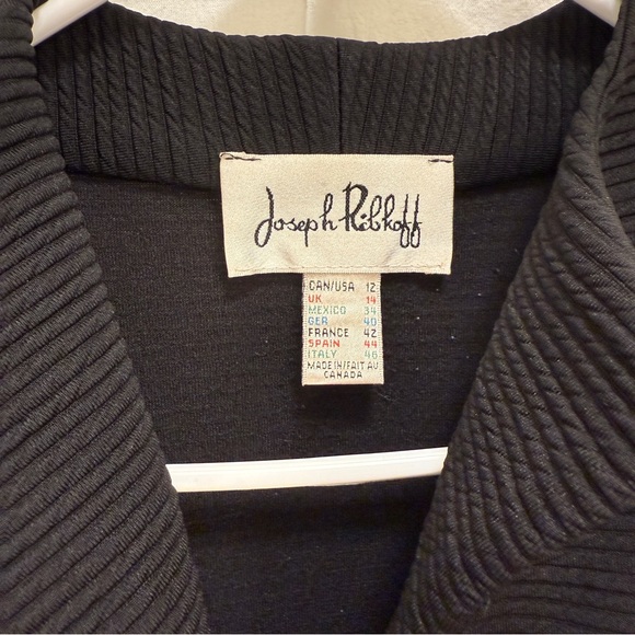 Joseph Ribkoff Overcoat Jacket Black Womens 12 Sweater Topcoat Pockets - Picture 2 of 5